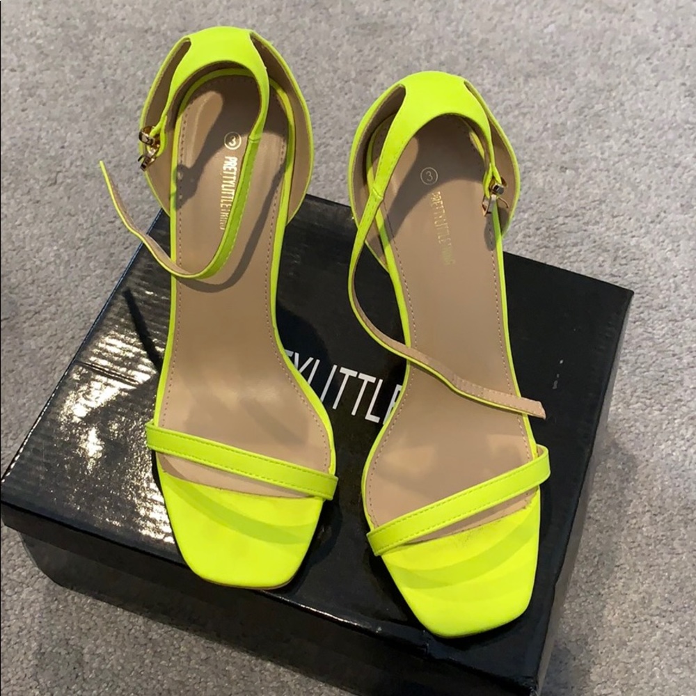 Neon Lime Thin Strap Heel